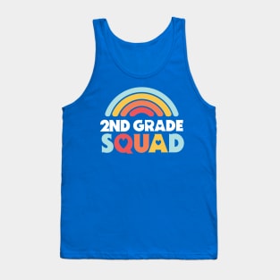 Cute School Teacher 2nd Grade Squad with Retro Rainbow and Hearts Tank Top